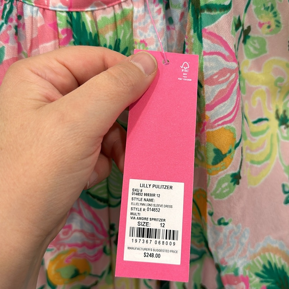 Lilly Pulitzer Ellielynn Long Sleeved Dress. Size 12. NWT. - Picture 4 of 8